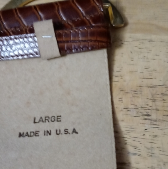 🇺🇸📿EXPRESS CROC STYLE LEATHER 🏩🎊 BELT MADE IN THE U.S.A. 3" WIDE. - Picture 5 of 14